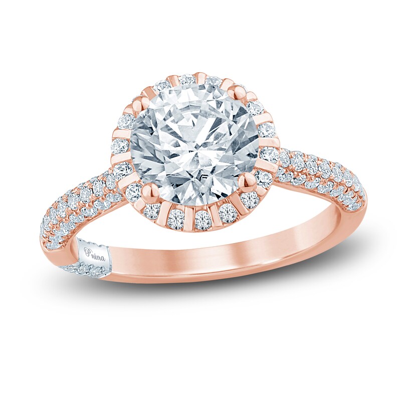 Pnina Tornai Lab-Created Diamond Engagement Ring 2-1/2 ct tw Round 14K Rose Gold