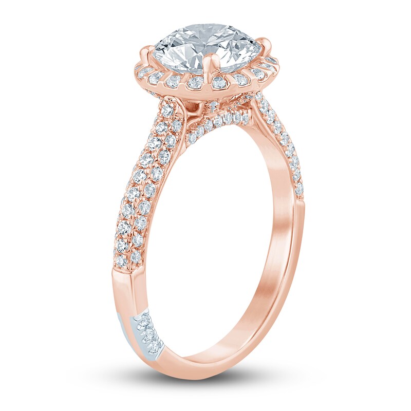 Pnina Tornai Lab-Created Diamond Engagement Ring 2-1/2 ct tw Round 14K Rose Gold