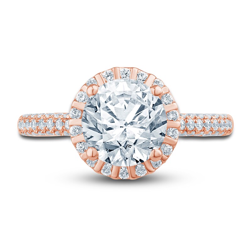 Pnina Tornai Lab-Created Diamond Engagement Ring 2-1/2 ct tw Round 14K Rose Gold