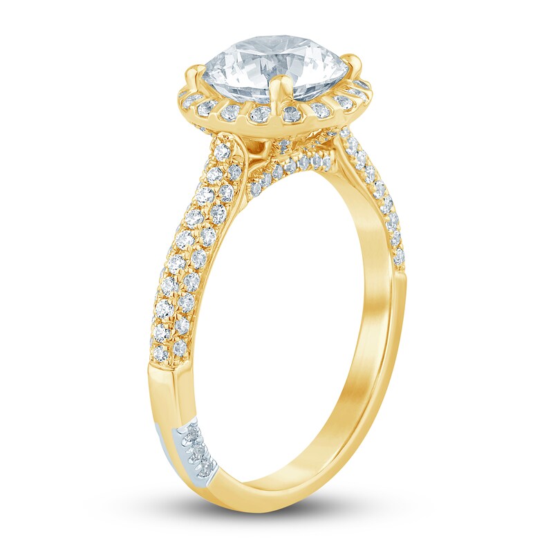 Pnina Tornai Lab-Created Diamond Engagement Ring 2-1/2 ct tw Round 14K Yellow Gold