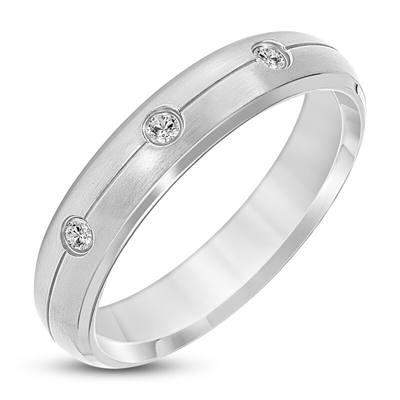 Main Image 2 of Diamond Wedding Band 1/10 ct tw Round Titanium