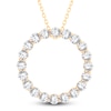 Thumbnail Image 1 of Diamond Circle Pendant Necklace 5 ct tw Round 14K Yellow Gold 18"