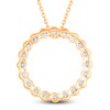 Thumbnail Image 3 of Diamond Circle Pendant Necklace 5 ct tw Round 14K Yellow Gold 18"