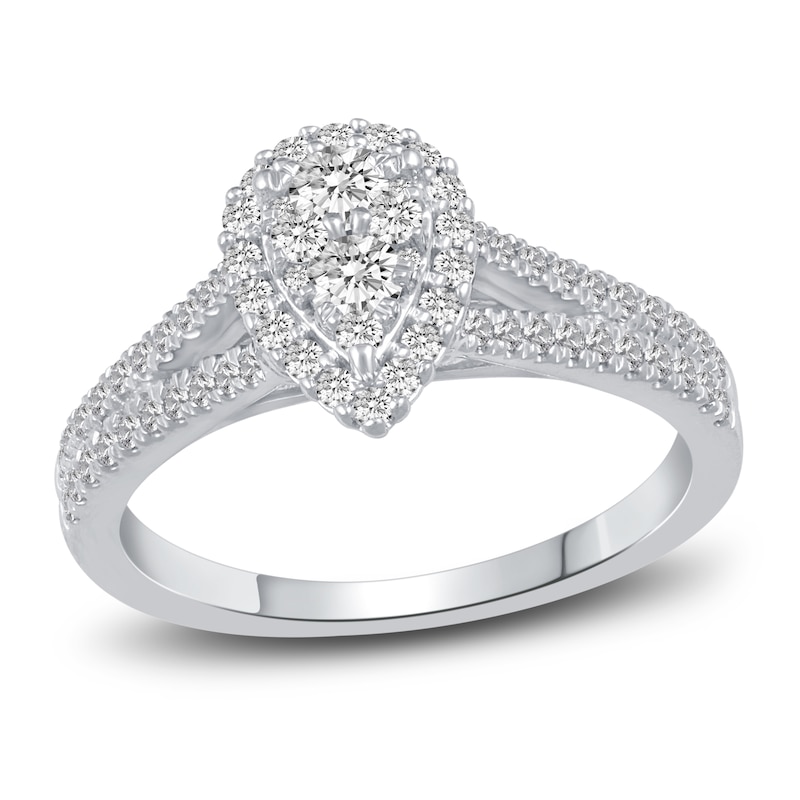 Main Image 1 of Diamond Engagement Ring 5/8 ct tw Round 14K White Gold
