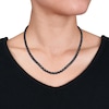 Thumbnail Image 5 of Black Diamond Tennis Necklace 1/2 ct tw Round Sterling Silver 17"