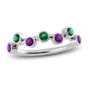 Thumbnail Image 1 of Juliette Maison Natural Emerald & Natural Amethyst Ring 10K White Gold