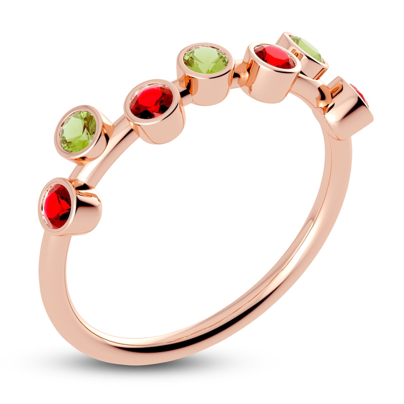 Main Image 2 of Juliette Maison Natural Peridot & Natural Ruby Ring 10K Rose Gold