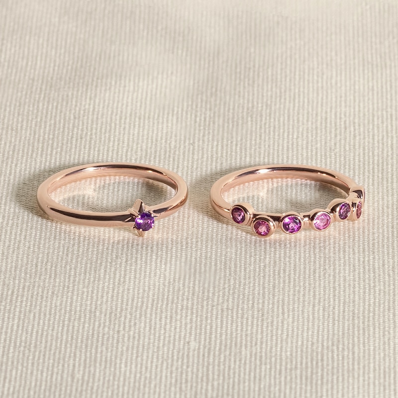 Main Image 4 of Juliette Maison Natural Peridot & Natural Ruby Ring 10K Rose Gold