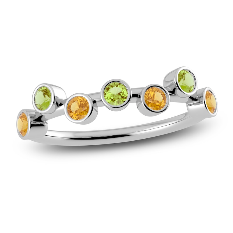 Main Image 1 of Juliette Maison Natural Peridot & Natural Citrine Ring 10K White Gold
