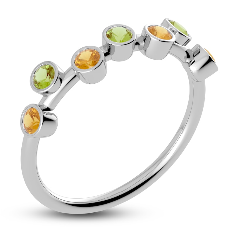 Main Image 2 of Juliette Maison Natural Peridot & Natural Citrine Ring 10K White Gold