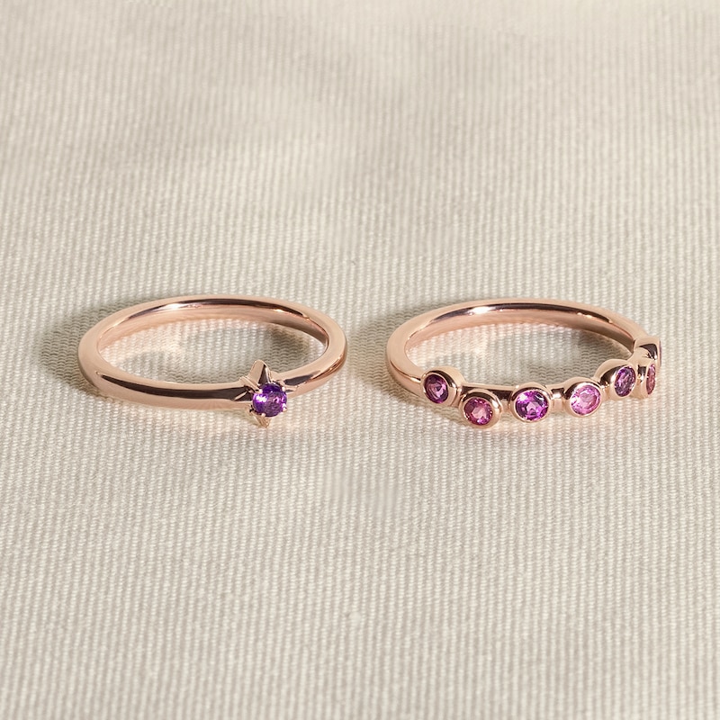 Main Image 4 of Juliette Maison Natural Peridot & Natural Pink Tourmaline Ring 10K White Gold