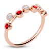 Thumbnail Image 2 of Juliette Maison Natural White Sapphire & Natural Ruby Ring 10K Rose Gold
