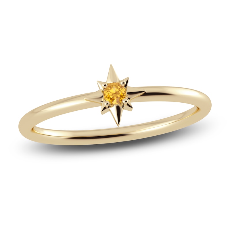 Main Image 1 of Juliette Maison Natural Citrine Starburst Ring 10K Yellow Gold