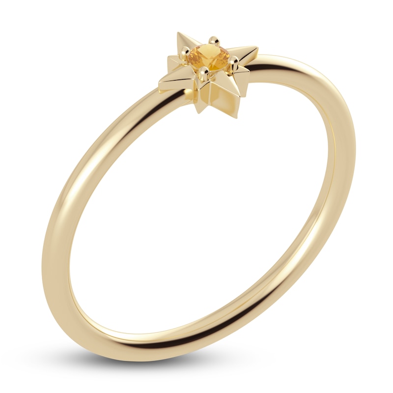 Main Image 2 of Juliette Maison Natural Citrine Starburst Ring 10K Yellow Gold