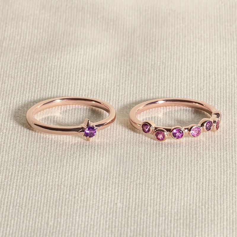 Main Image 4 of Juliette Maison Natural Pink Tourmaline Starburst Ring 10K Rose Gold