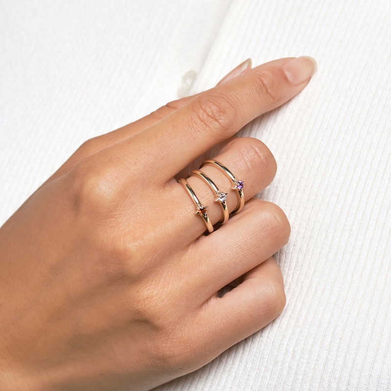 Main Image 5 of Juliette Maison Natural Pink Tourmaline Starburst Ring 10K Rose Gold