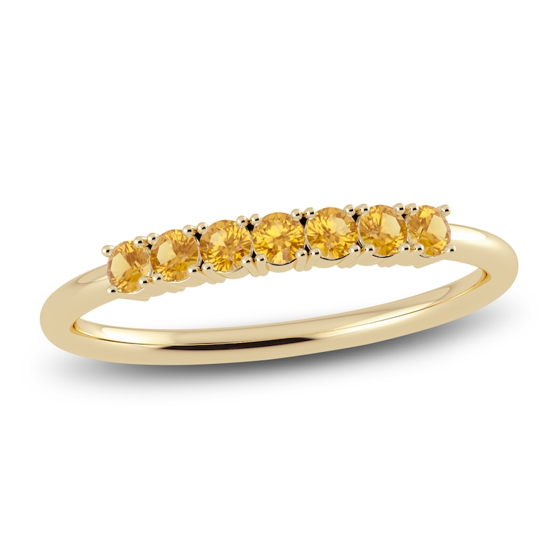 Main Image 1 of Juliette Maison Natural Citrine Half Eternity Ring 10K Yellow Gold