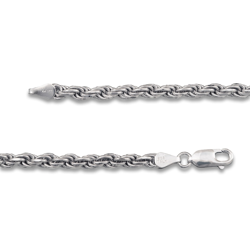 4mm Twisted Rope Stainless Steel Chain Bracelet 8 Inches / Silver
