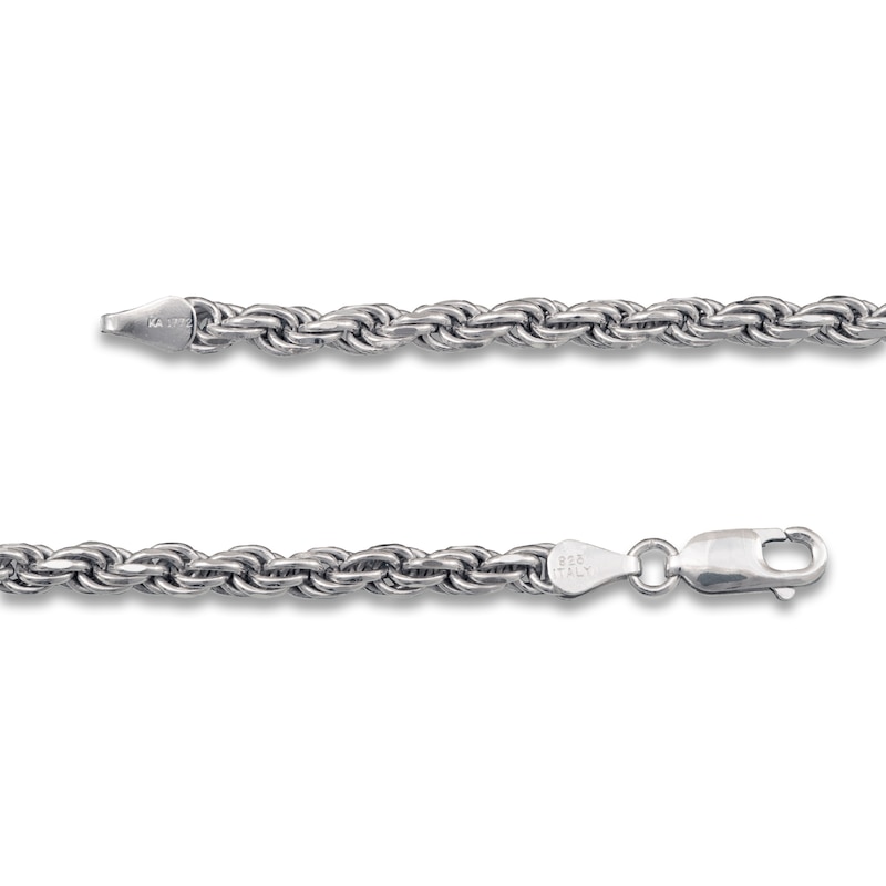 Main Image 3 of Solid Rope Chain Necklace Sterling Silver 22" 4mm