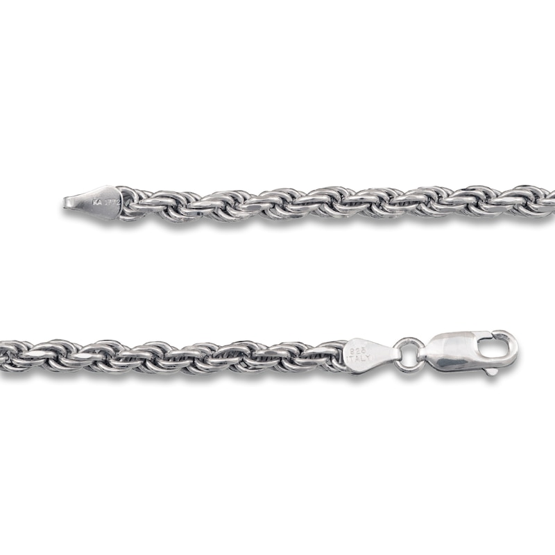 4mm Silver Rope Chain, Silver Chain for Men, Diamond Cut Rope