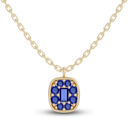 Juliette Maison Natural Blue Sapphire Pendant Necklace 10K Yellow Gold 18"
