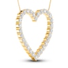 Thumbnail Image 2 of Lab-Grown Diamond Heart Necklace 3 ct tw Round 14K Yellow Gold