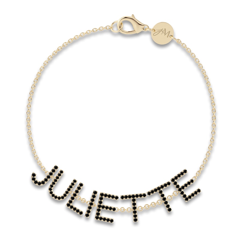 Main Image 1 of Juliette Maison Diamond Station Name Bracelet 2-1/4 ct tw Round 10K Yellow Gold