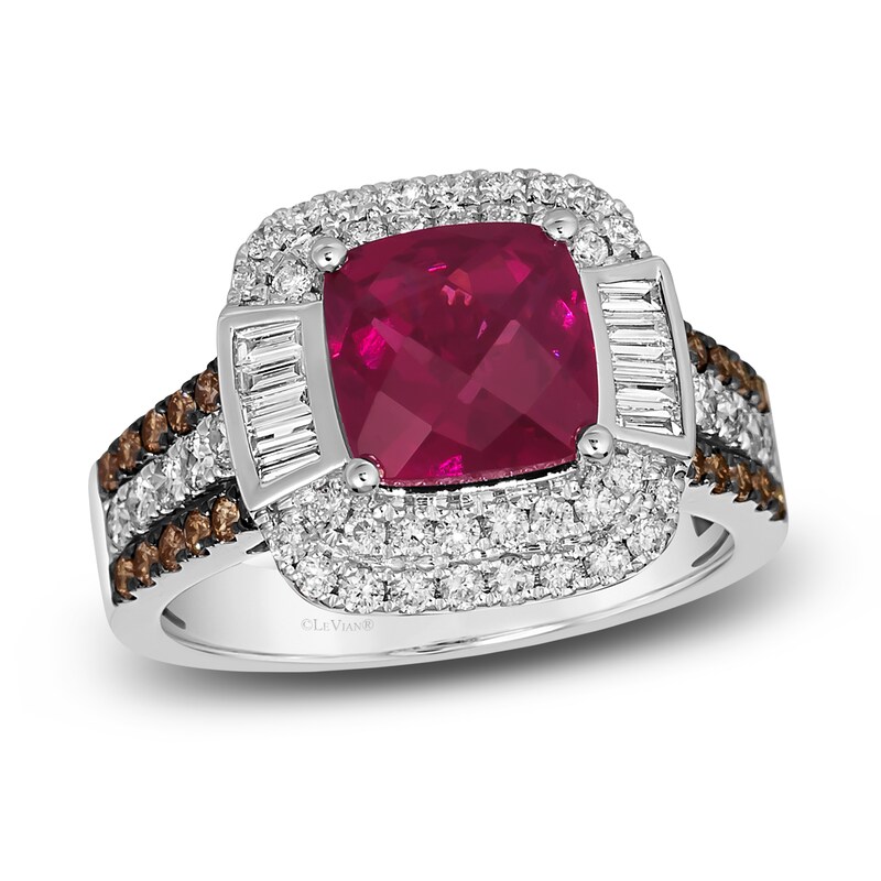 Main Image 1 of Le Vian Natural Rhodolite Garnet Ring 7/8 ct tw Diamonds 14K Vanilla Gold