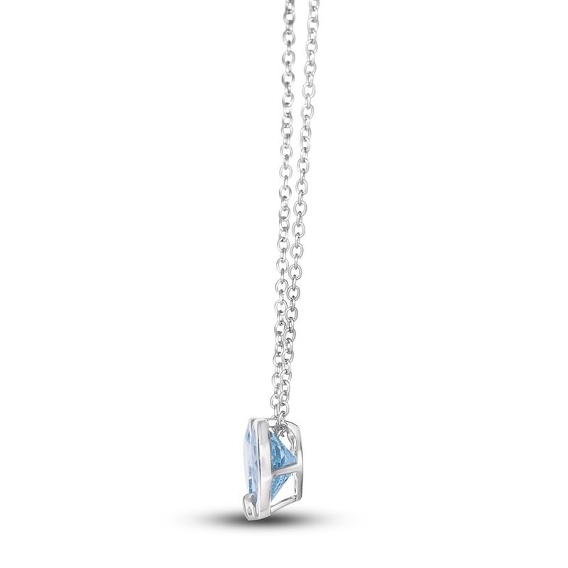 Main Image 2 of Le Vian Natural Aquamarine Heart Pendant Necklace 14K Vanilla Gold 18"