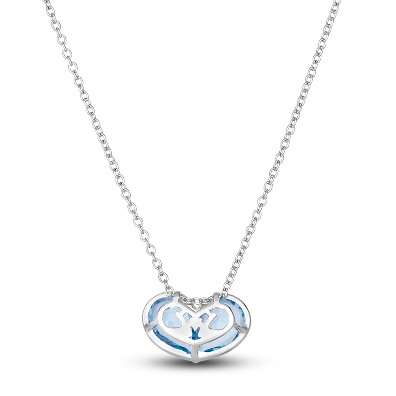 Main Image 3 of Le Vian Natural Aquamarine Heart Pendant Necklace 14K Vanilla Gold 18"