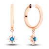 Thumbnail Image 1 of Juliette Maison Natural Blue Zircon Starburst Drop Earrings 10K Rose Gold