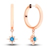 Thumbnail Image 0 of Juliette Maison Natural Blue Zircon Starburst Drop Earrings 10K Rose Gold