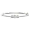 Thumbnail Image 1 of Diamond Bangle Bracelet 1 ct tw Emerald/Pear/Round 14K White Gold
