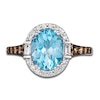 Thumbnail Image 2 of Le Vian Natural Blue Topaz Pendant Ring 1/2 ct tw Diamonds 14K Vanilla Gold
