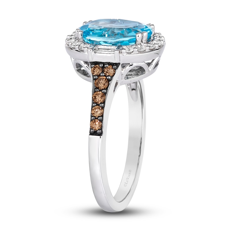 Main Image 4 of Le Vian Natural Blue Topaz Pendant Ring 1/2 ct tw Diamonds 14K Vanilla Gold