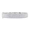 Shy Creation Diamond Pave Bangle Bracelet 3-5/8 ct tw Round 14K White Gold SC55010777V3ZS