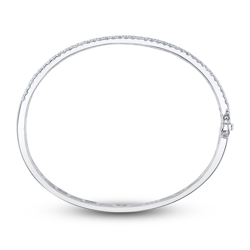 Shy Creation Diamond Pave Bangle Bracelet 3-5/8 ct tw Round 14K White Gold SC55010777V3ZS