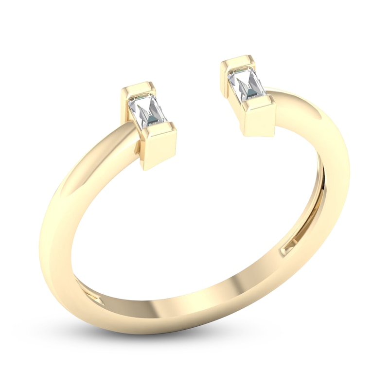 Main Image 2 of Diamond Open Cuff Wedding Band 1/10 ct tw Baguette 14K Yellow Gold