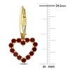 Thumbnail Image 1 of Natural Garnet Heart Dangle Earrings 10K Yellow Gold