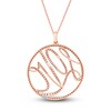Pnina Tornai Black Diamond Pendant Necklace 1-1/10 ct tw Round 14K Rose Gold 18"