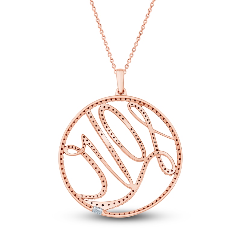 Pnina Tornai Black Diamond Pendant Necklace 1-1/10 ct tw Round 14K Rose Gold 18"