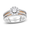 Thumbnail Image 1 of Diamond Halo Bridal Set 3/4 ct tw Round 14K Two-Tone Gold
