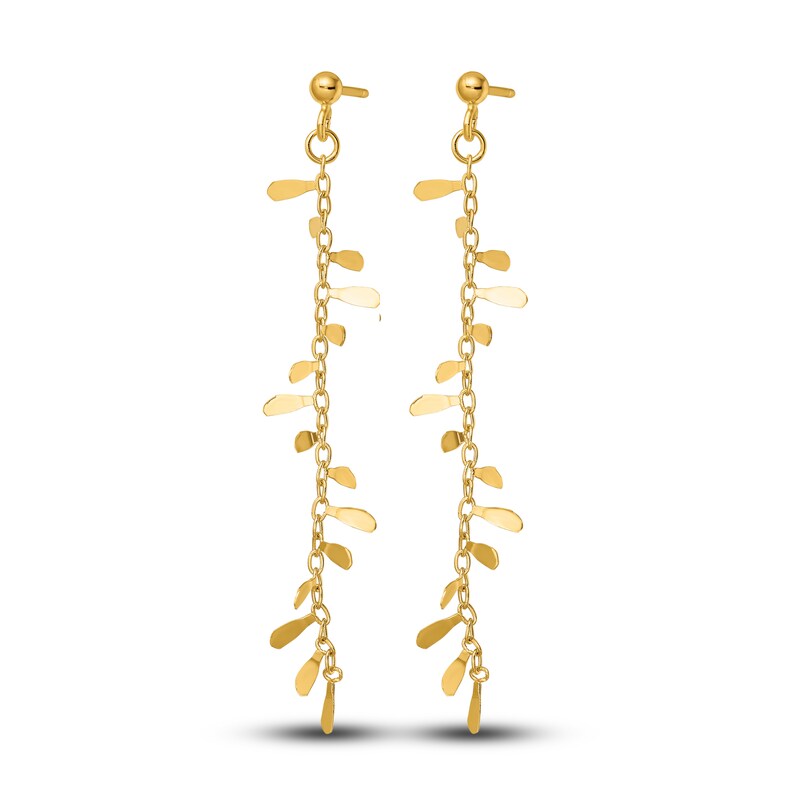 Fancy Dangle Earrings 14K Yellow Gold