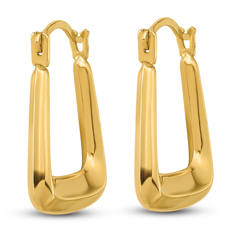Main Image 2 of Polished Hoop Earrings 14K Yellow Gold 15mm