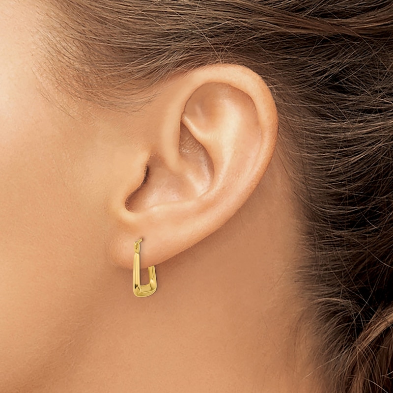 Main Image 3 of Polished Hoop Earrings 14K Yellow Gold 15mm