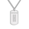 Thumbnail Image 1 of Men's Personalized Initial Pendant Necklace Diamond Accents Sterling Silver 20&quot;