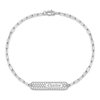 Thumbnail Image 1 of Engravable Station Bracelet Sterling Silver 7.5" 32mm