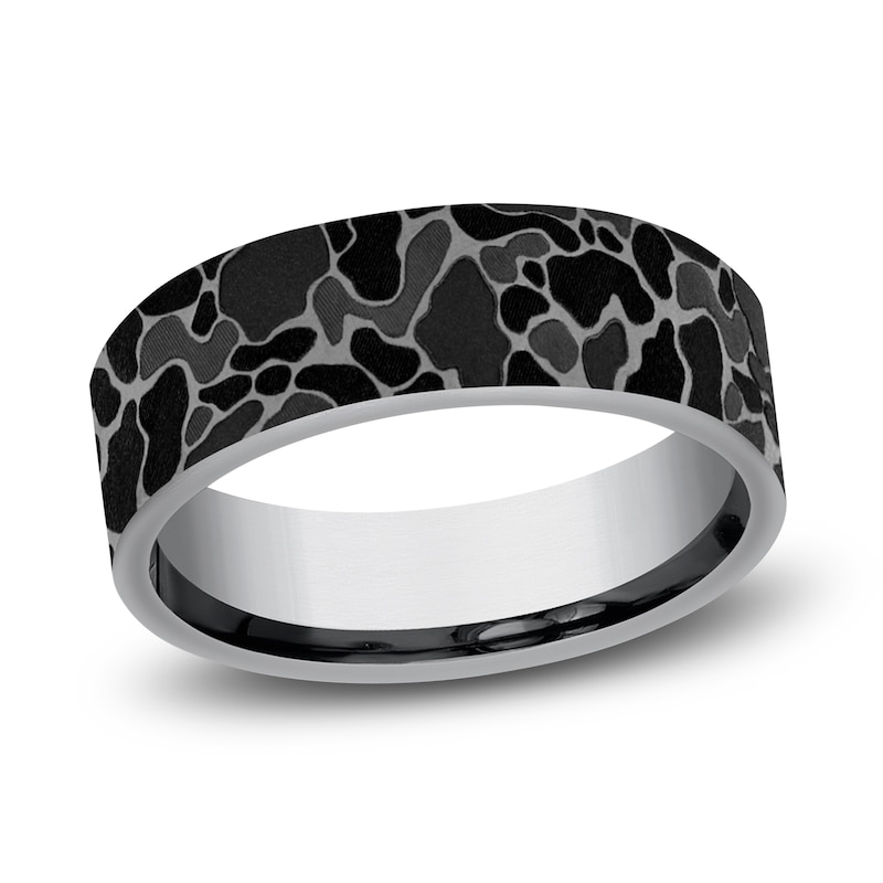 Main Image 1 of Men's Duck Camo Wedding Band Grey Tantalum 7.0mm