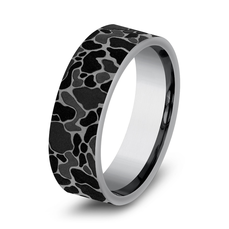 Main Image 2 of Men's Duck Camo Wedding Band Grey Tantalum 7.0mm