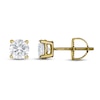 Thumbnail Image 3 of Lab-Grown Diamond Solitaire Stud Earrings 3/4 ct tw Round 14K Yellow Gold (SI2/F)
